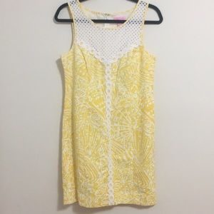 Lilly Pulitzer yellow and white shift dress